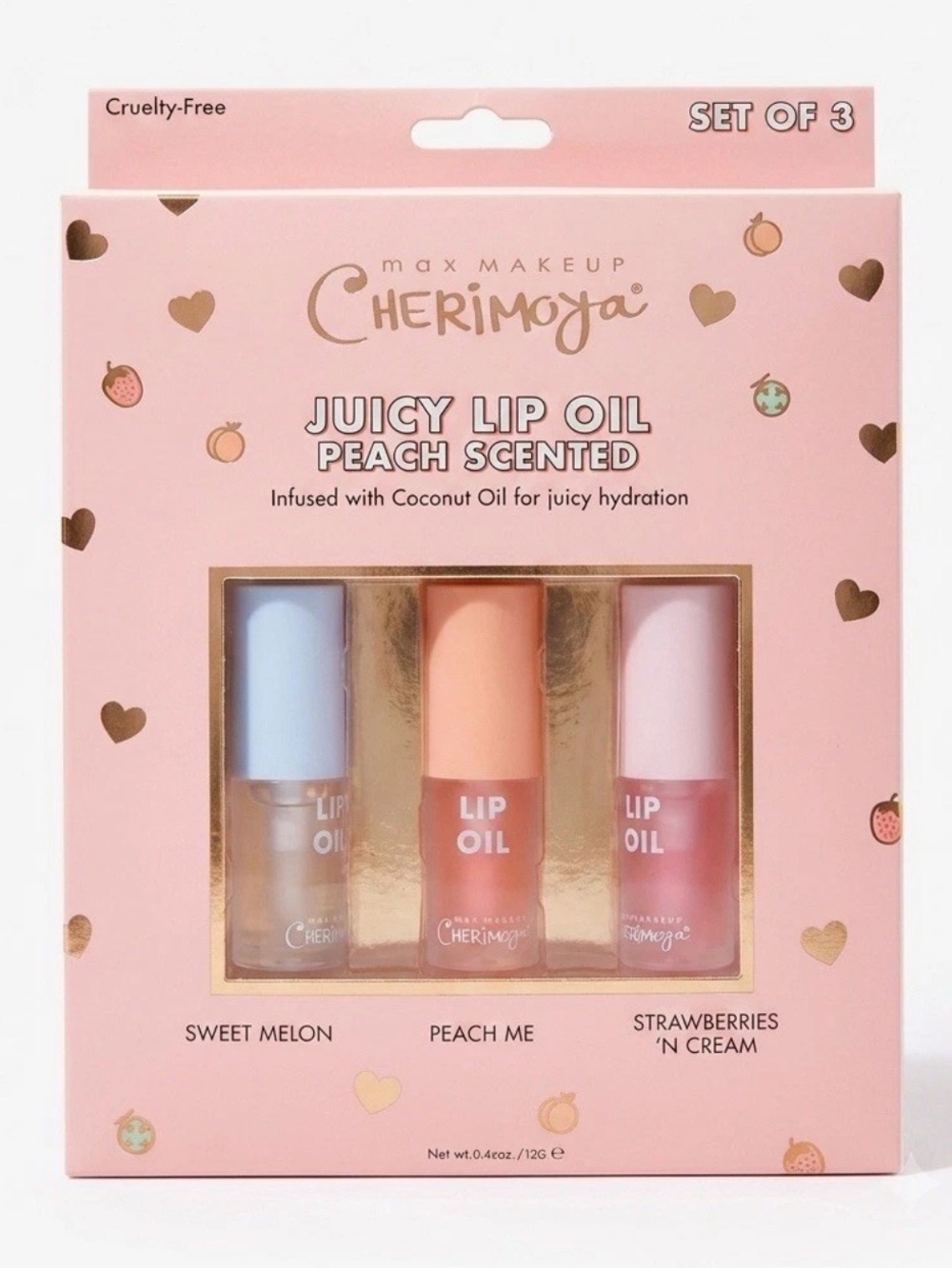 Max Makeup Cherimoya Juicy Lip Oil Set of 3 | NIP